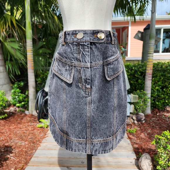 Acler Ledgebrook Denim Mini Skirt Sz 4 NWT - Picture 2 of 15